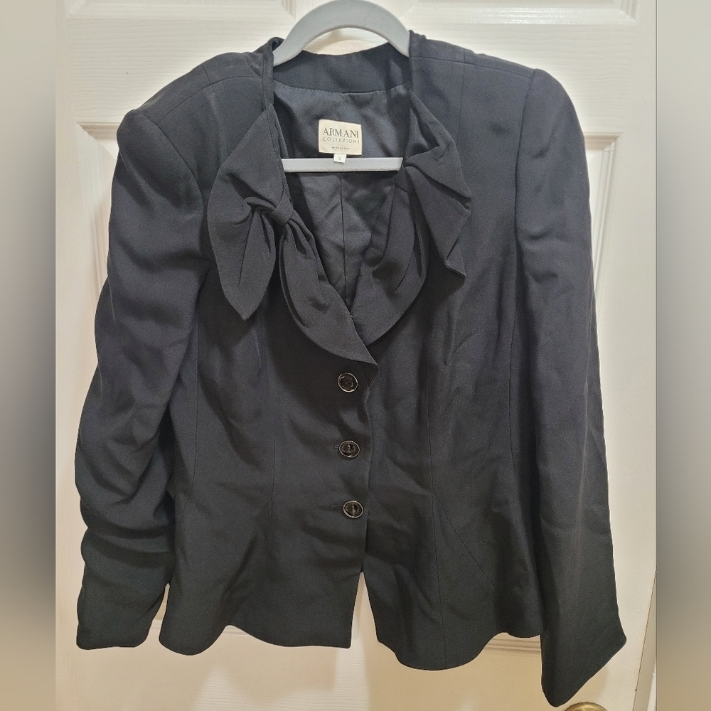 Armani Collezioni black Blazer with Bow Accent